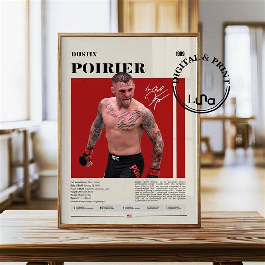Dustin Poirier Poster: Minimalist UFC Fighter Wall Art (Digital or Physical)