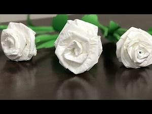 How to make a paper rose from toilet tissue paper | DIY rose tutorial~ Kids Craft Show