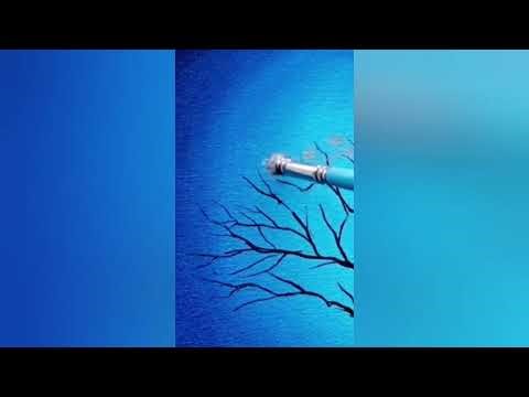 Ein stiller Moment unter einem leuchtenden Baum- Acryl Malerei- #artinspiration