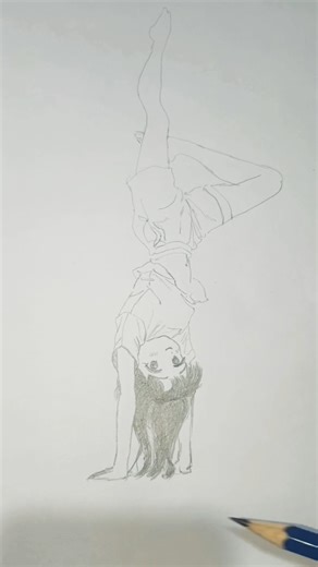 "Upside Down Girl Sketch ✍️✨ | Amazing Pencil Drawing | Viral Art Shorts"