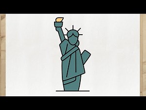 How to Draw STATUE OF LIBERTY 🗽 | USA Landmark | New York Tutorial