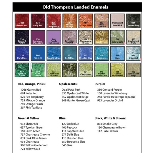 VINTAGE Thompson Enamel COLOR Kit - 32 Colors Leaded Enamel - Reds, Opals, Purples, Blues, Greens, Oranges, Pinks, Browns - Sandra Mcewen - Etsy