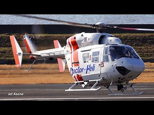 Japan's MEDEVAC Helicopter Landing & Takeoff - Kawasaki BK117C-1