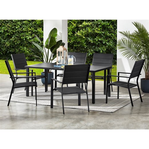 Mainstays Cobble Hill 7-Piece Patio Dining Set - Black - Walmart.ca