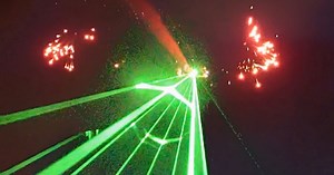 This Laser Shooting, Fireworks Blasting Air Show Finale is Bonkers
