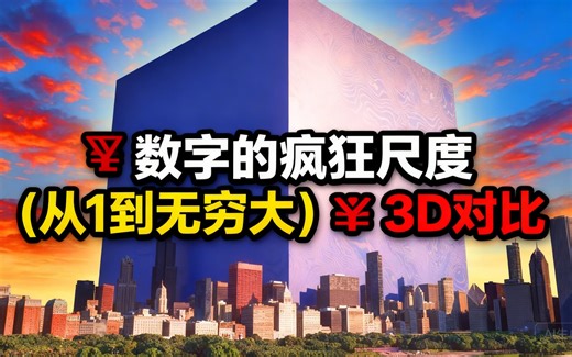 [中配]😵 数字的疯狂尺度（从1到无穷大）😮 3D对比 - MetaBallStudios
