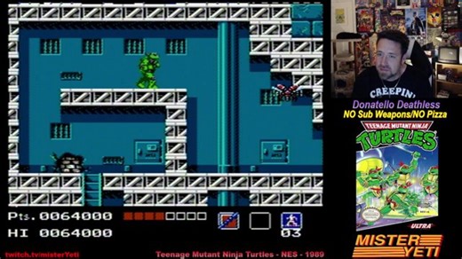 TMNT | NES - Donatello Deathless/NO Pizza/NO Sub Weapons attempts