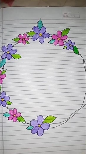 Notebook Page Decoration | Border Design | First Page Decoration |Assignment Page Decoration#shorts