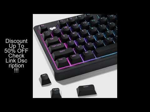 XVX Black Horizon Line Pudding Keycaps Double Shot Shine Through PBT Key Cap Set for Mechanical Key