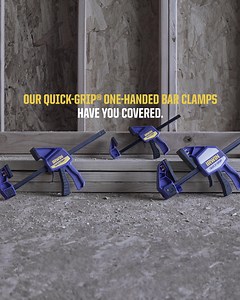 64 reactions · 3 comments | Need an extra hand on your projects? Our range of Quick-Grip® One-Handed Bar Clamps offer a variety of sizes, features, and pressures for clamping jobs– from the smallest project to large scale cabinetry. | IRWIN Tools | Facebook