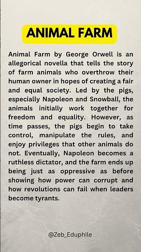 Book Animal Farm || Summary of Novel Animal Farm By George Orwell 📝✅️ #summary