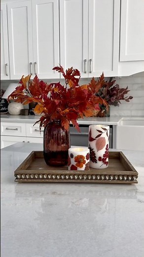 DIY Pressed Leaves and Flower Fall Candles