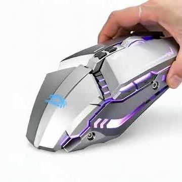 TENMOS Wireless Gaming Mouse Rechargeable Silent LED Computer Optical Mice with USB Receiver