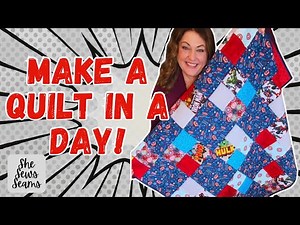 Fast Four Patch Baby Quilt Tutorial | Easy Beginner Quilt You Can Finish in a Day