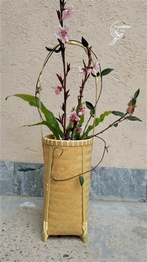 Bamboo Woven Flower Vase Craft 🎍 Traditional Handmade Art & Heritage Design