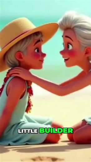 Grandma Helps Little Builder With Big Sandcastle #shorts