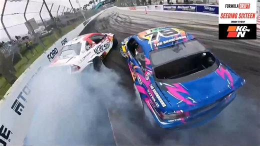 Just insane. Conor Shanahan chases Dmitriy Brutskiy in the Seeding 16. 🔥 Presented by K&N Filters #FormulaD #FormulaDRIFT #FDLB | Formula Drift