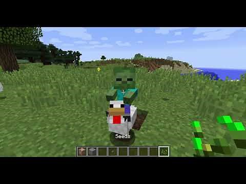 How to make a baby zombie ride a chicken in minecraft