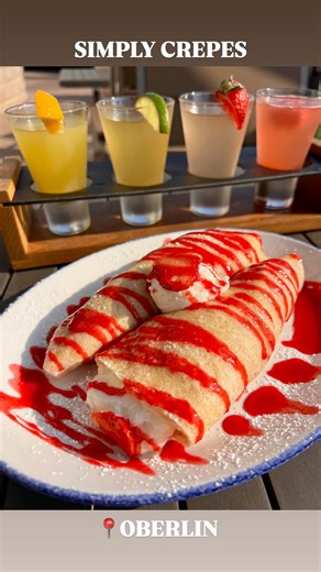 French-Canadian comfort, café vibes, cocktails included. 🥞🍸 Scratch-made crêpes cult-favorite classics (hi, Food Network 👀), served all day, every day. @simplycrepes.oberlin gives cozy-modern café energy with patio seating, Wi-Fi a full espresso bar. Gluten-free, dairy-free vegan options—built in, never an afterthought. Tucked into Oberlin Village with space for brunch squads, laptops, moms, or all three. Big on brunch, low on pretense. ☕️ Send this to your brunch besties ✨ #brunch #crepes #c