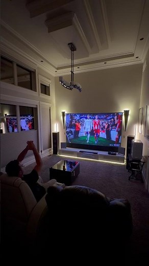 The 4K 120” Home Theatre UST Projector Cabinet Setup! 🍿#hometheatre #dolbyatmos