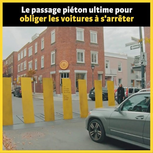 Radical ! Voici la solution parfaite pour que les automobilistes s'arrêtent au passage piéton. Le Québec a toujours un temps d'avance 😄 Crédits : Société de l'assurance automobile du Québec - SAAQ | Creapills
