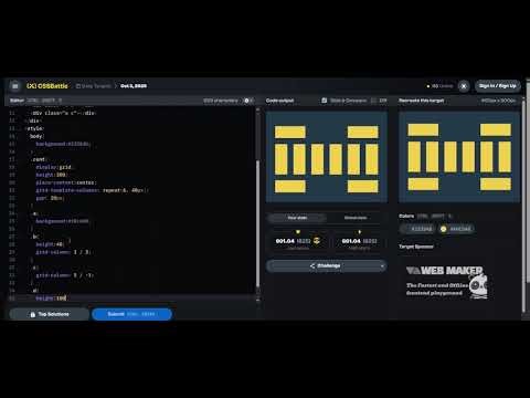 Learning CSS grid with CSS Battles