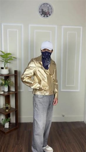 Cheryl Golden Metallic Biker Jacket #fashion #vanquishe #trendingnow #fallfits