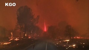 The firenado was seen in Paradise, California, the town where 27,000 residents were told to evacuate as a massive wildfire spread.