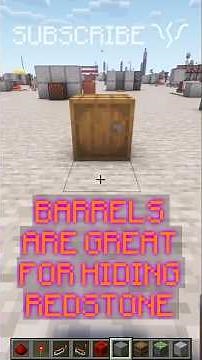 HIDE REDSTONE behind your BARRELS for SECRET STORAGE! | Redstone with PsiVolt #minecraft #redstone