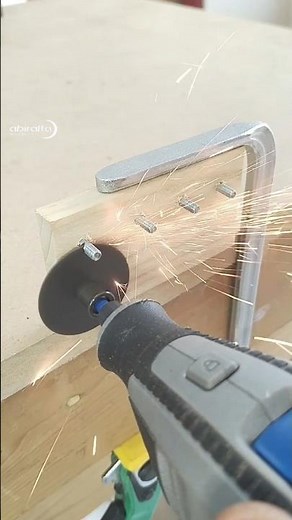 cutting small screws using dremel rotary tool #woodworking