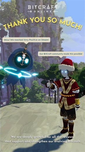 Thank you, BitCraft community, for helping us reach Very Positive on Steam! #bitcraft #steam