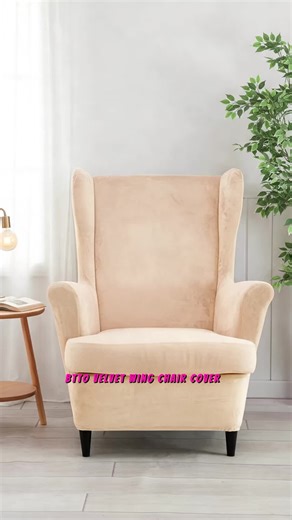 Velvet Wing Back Slipcover Stretch Wingback Armchair Chair Cover #chairs #waterproofchaircover #diningchaircovers #customleatherseats #model3seatcovers #couchcovers #sofathrowcovers #sofacushion #waterproofslipcover #chaircover