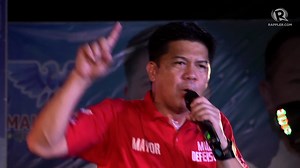 Anakalusugan Representative and Quezon City mayoral candidate Mike Defensor delivers a speech during his campaign kick off on Friday, March 25. #PHVote #WeDecide | Rappler