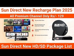 Sun Direct Recharge Plans 2025 | Sun Direct Packages | Sun Direct DTH Plans | Sun Direct HD Plans