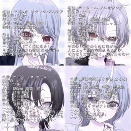 アイヒカ(多分メインキャラ)12人 図書館組4人 #capcut編集 #テンプレート使用 #キャラメーカー