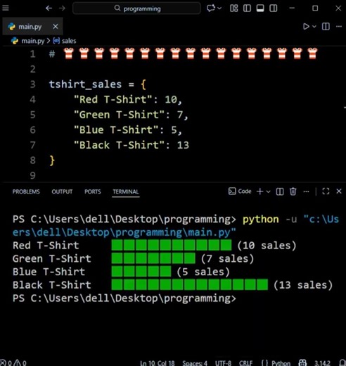 Python Program for T-shirt Store Owners #python #coding #programming