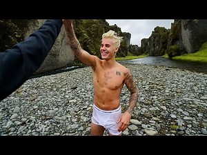 Justin Bieber Gets Nearly Naked & Goes For An Ice Cold Swim In His Calvins