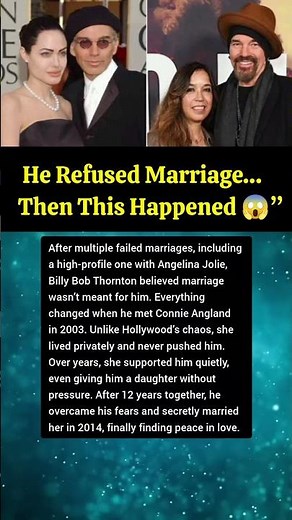 The Woman Who Ended Billy Bob Thornton’s Fear of Marriage. #billybobthornton #angelina