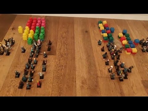 Two medieval armies forming up for battle Lego stop motion