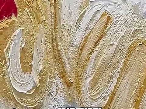 Abstract Oil Painting Process with Bold Textures and Warm Tones