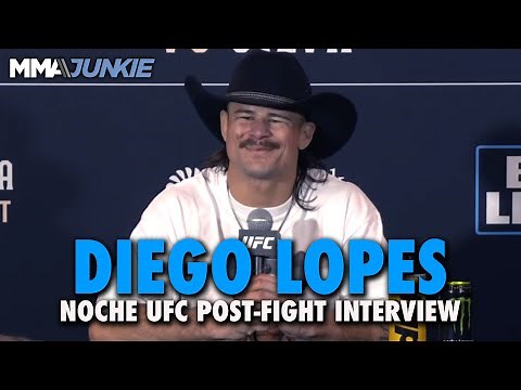 Diego Lopes reacts to wild elbow TKO, tells Jean Silva to 'talk less, train more' | Noche UFC