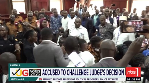 Chaos ensued at the High Court in Kampala shortly after the Criminal Division Judge Emmanuel Baguma declined to refer Dr. Kizza Besigye and his co-accused's case to the Constitutional Court. #NBSLiveAt9 #NBSUpdates #UgVotes2026 | NBS Television