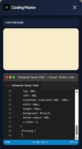 Animated Donut #coding #programming #developer #css #html #umservicesofficial #javascript