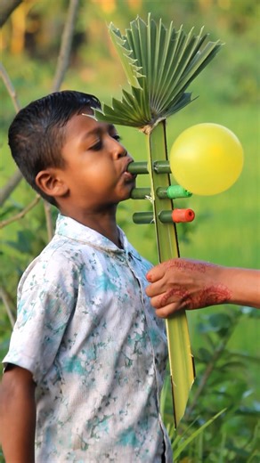 Natural Bamboo Air Pressure Magic 🌱🎈 | Handmade Bottle Experiment #craft #bamboo #balloon #ballon