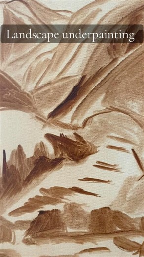 Landscape underpainting #oilpainting #underpainting #landscapepainting