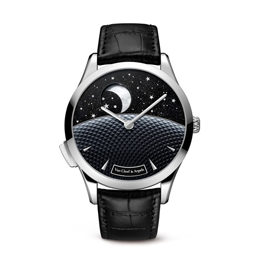 Midnight Jour Nuit Phase de Lune watch 18K white gold, Mother-of-pearl - Van Cleef & Arpels