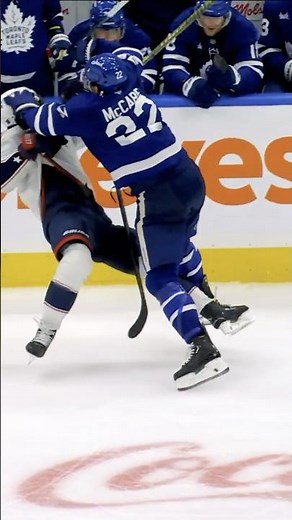 MCCABE WITH A HUGE HIT! #nhl #leafs #hockey #BlueJackets