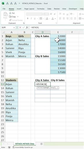 Excel का सबसे आसान लेकिन इंटरव्यू-Killer Trick! VSTACK + HSTACK का Real Magic 💥🔥#shorts #excel
