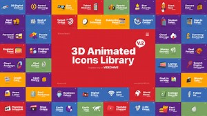 3D Animated Icons Library