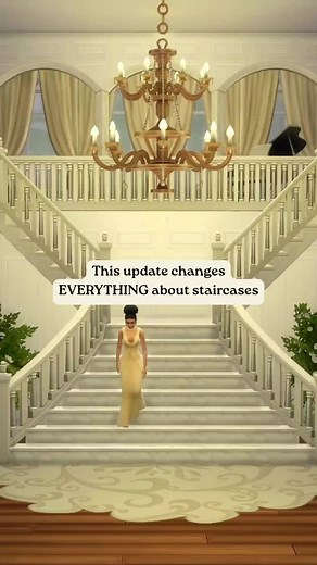 The Sims 4 base game stairs just got a MAJOR upgrade 😮‍💨 You can widen the top or bottom (even asymmetrically), put rails on one side, and adjust rail length with a slider. Save this tutorial for later!